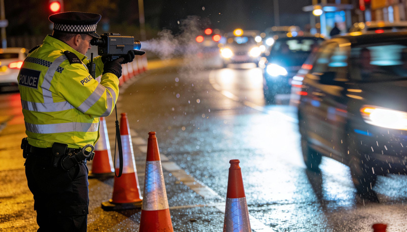 Police with Speed camera Monmouthshire